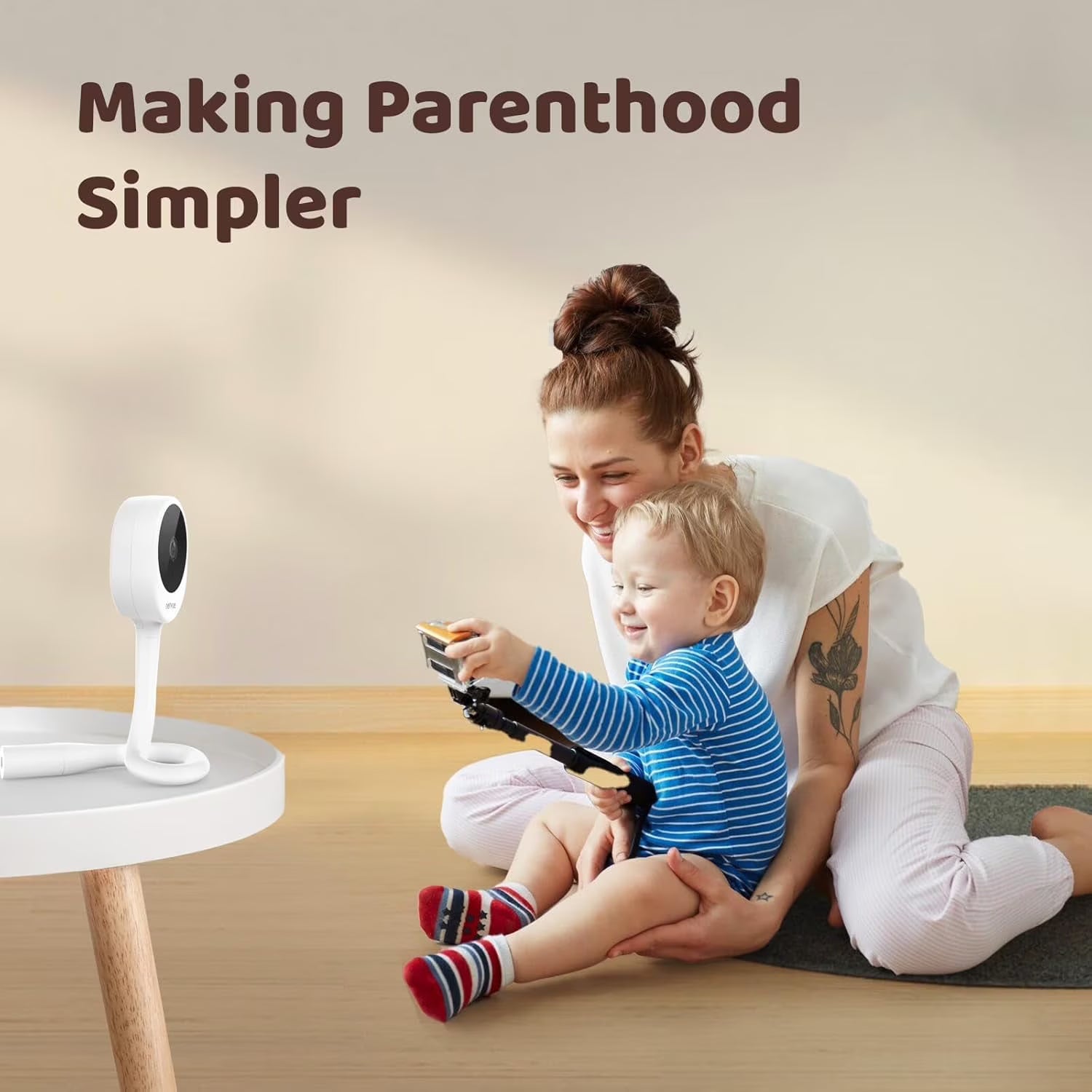 NETVUE Peekababy Baby Camera Monitor, Wireless Baby Monitor with Camera & Audio, 4-in-1 Crib Mount, Smart App, Sleep Analysis & Two-Way Talk