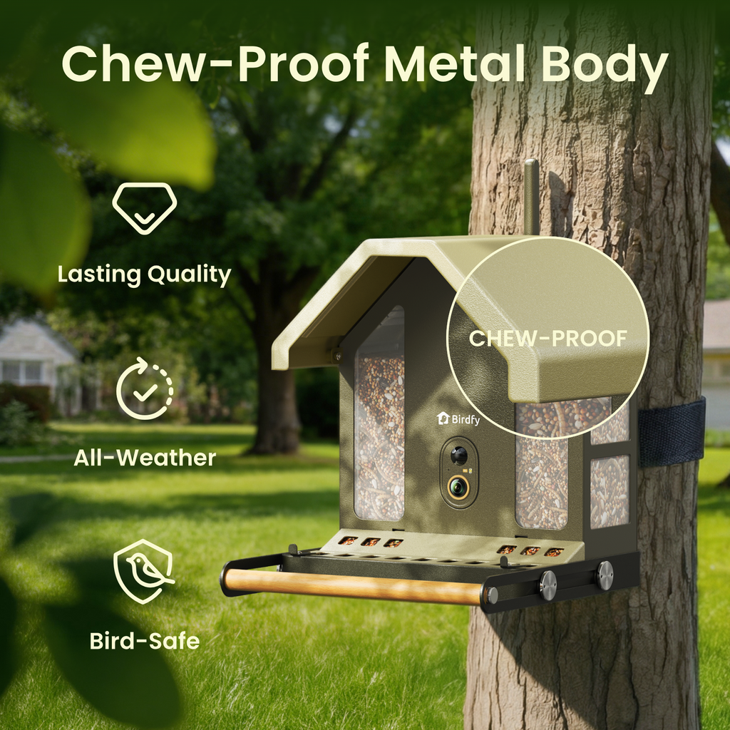 Birdfy Smart Bird Feeder with Camera, 4K Ultra HD, Free AI Bird Identi ...