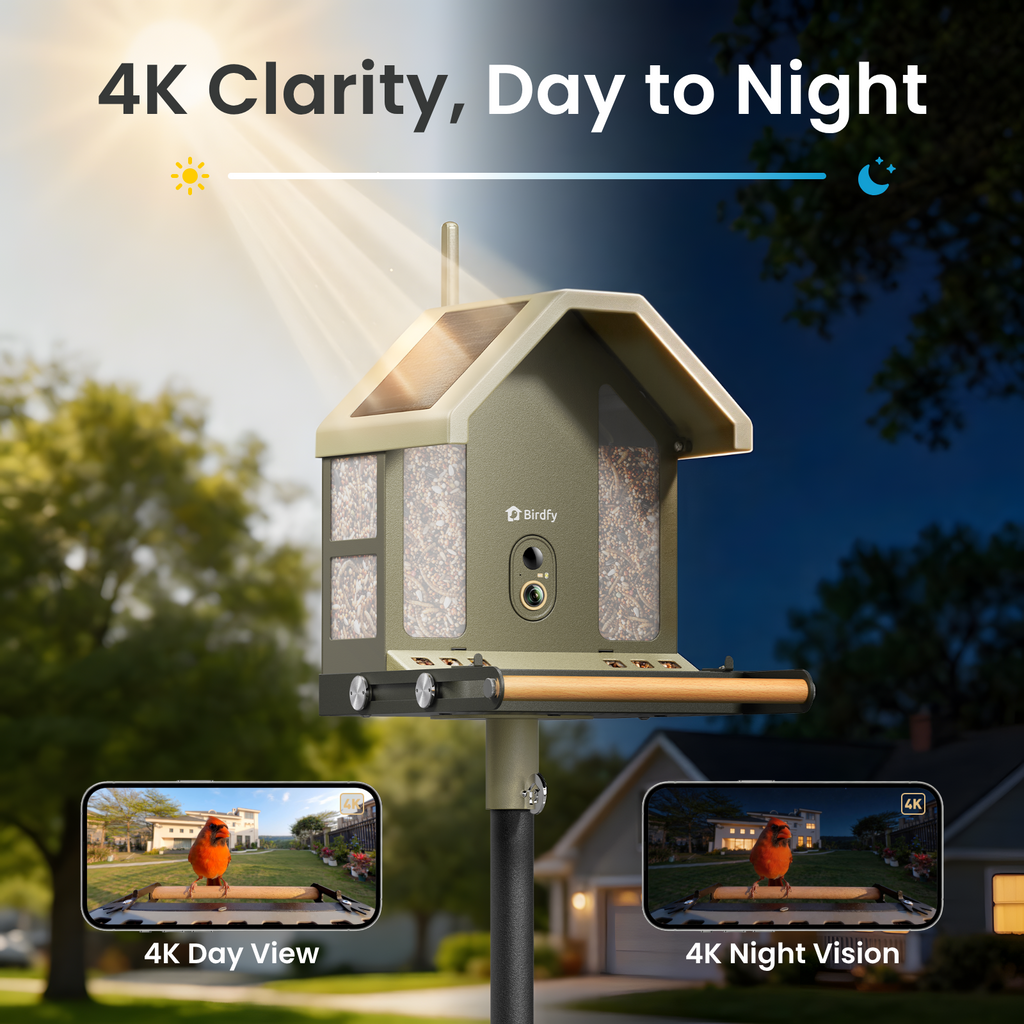 Birdfy Smart Bird Feeder with Camera, 4K Ultra HD, Free AI Bird Identi ...