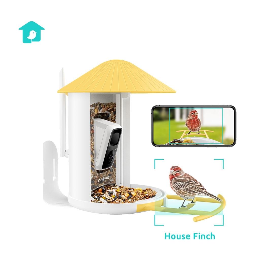 Afoxsos Smart Bird Feeder Bird House with 1080P HD Camera, Solar